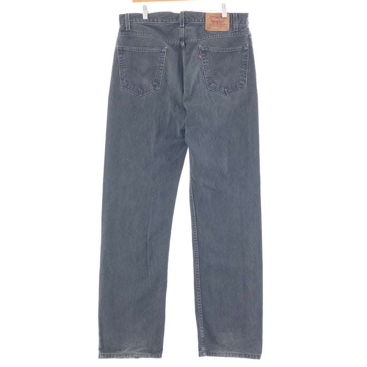 00'S Levi's 505 REGULAR FIT STRAIGHT LEG black jeans tapered denim pants men's w35 /taa000807