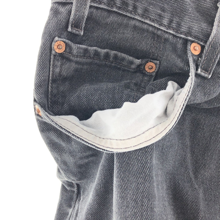 00'S Levi's 505 REGULAR FIT STRAIGHT LEG black jeans tapered denim pants men's w35 /taa000807