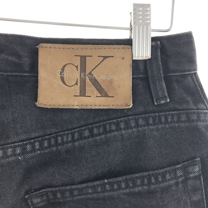 90'S Calvin Klein JEANS Black Tapered Denim Pants Made in USA Women's L (w28) Vintage /taa000825