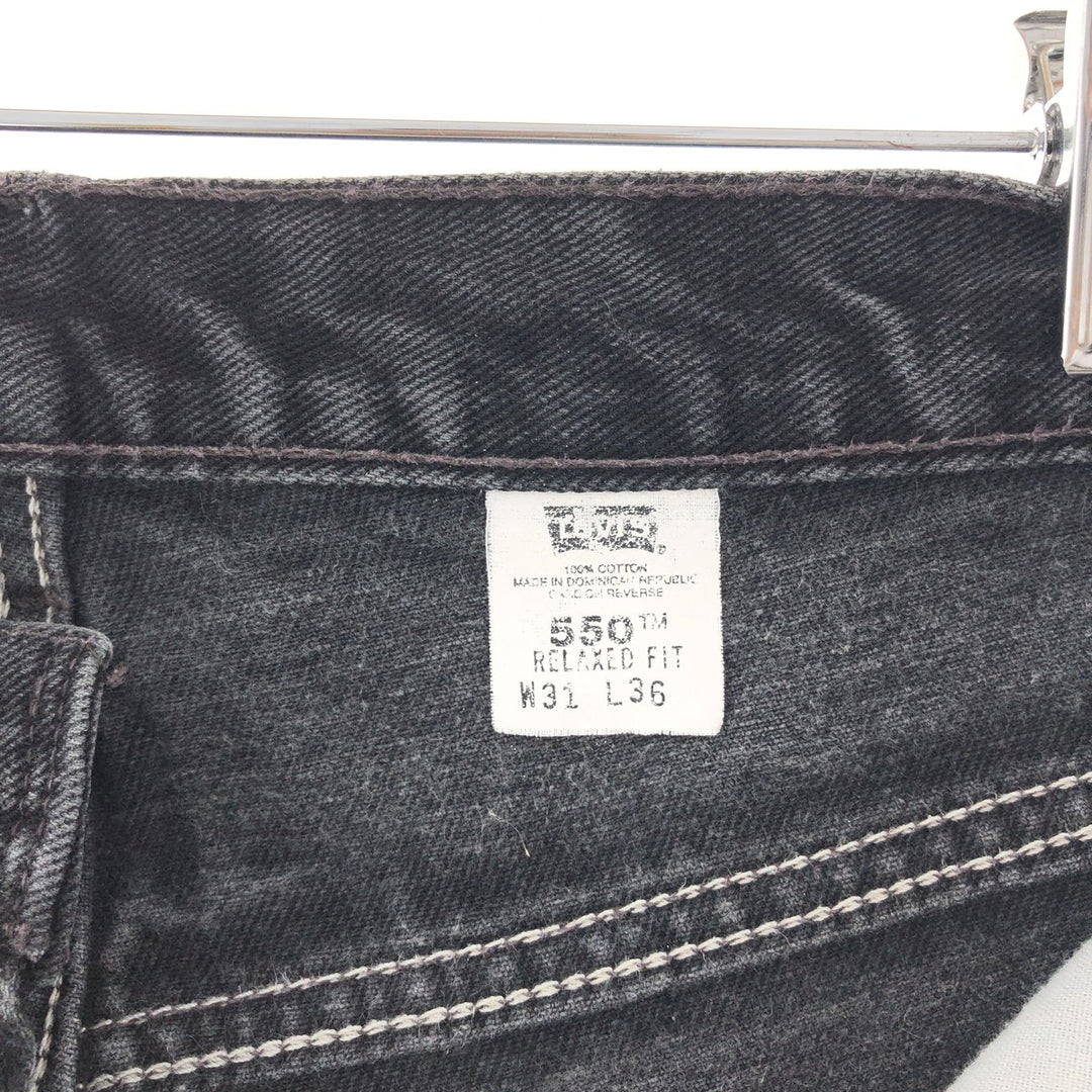 00'S Levi's 550 Relaxed Fit Black Jeans Tapered Denim Pants Men's w30 /taa000828