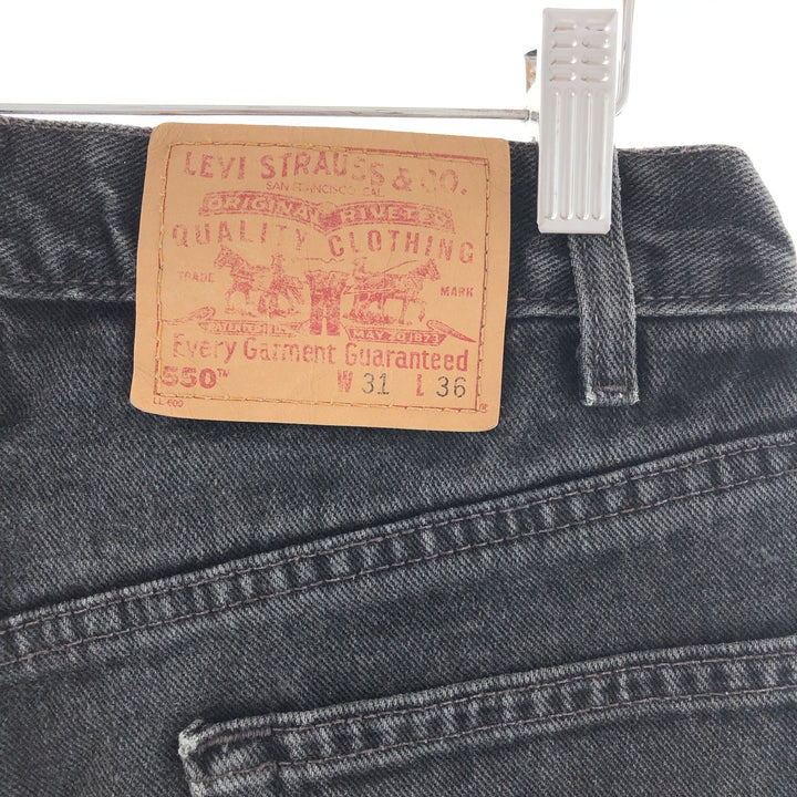 00'S Levi's 550 Relaxed Fit Black Jeans Tapered Denim Pants Men's w30 /taa000828