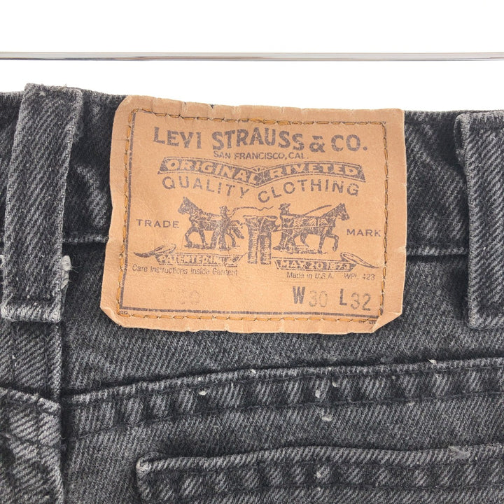 90'S Levi's 550 Relaxed Fit Tapered Leg Black Jeans Tapered Denim Pants Made in USA Men's W30 Vintage /taa000831