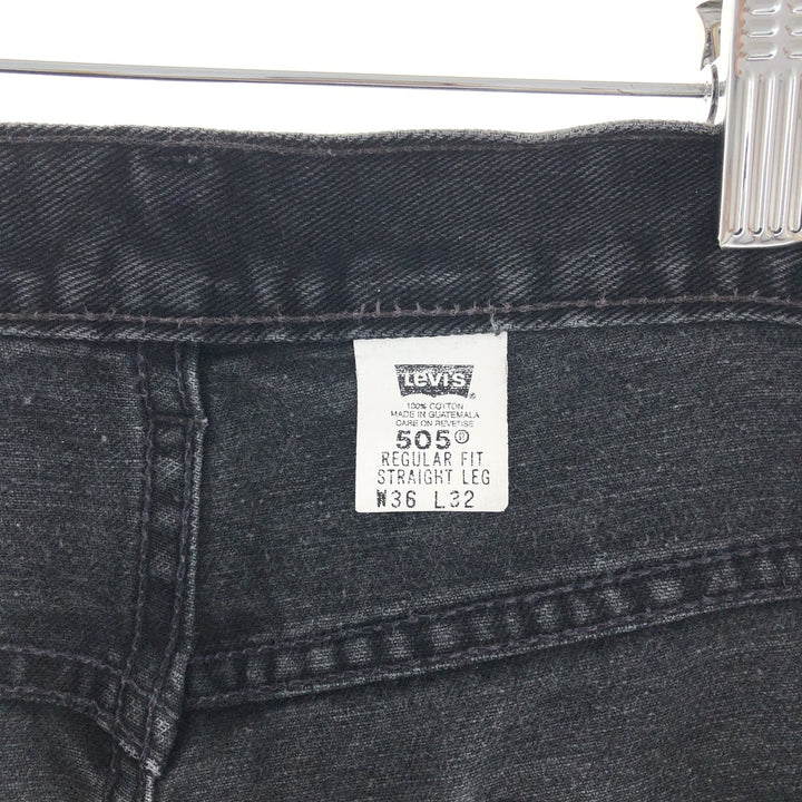 Levi's 505 REGULAR FIT STRAIGHT LEG black jeans tapered denim pants men's w36 /taa000963