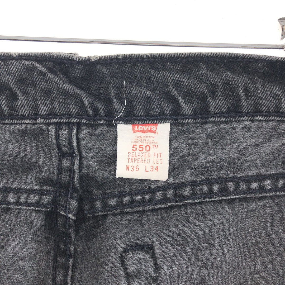 90'S Levi's 550 Relaxed Fit Tapered Leg Black Jeans Tapered Denim Pants Made in USA Men's w35 /taa000964