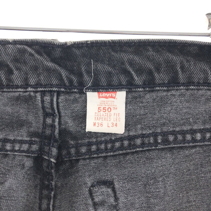 90'S Levi's 550 Relaxed Fit Tapered Leg Black Jeans Tapered Denim Pants Made in USA Men's w35 /taa000964