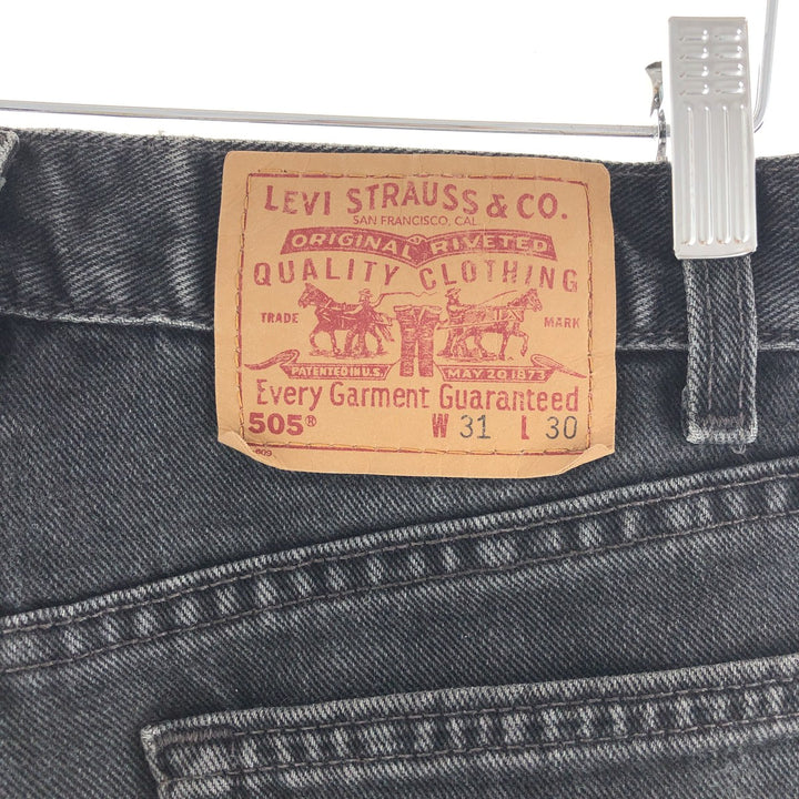 Levi's 505 REGULAR FIT STRAIGHT LEG Black Jeans Tapered Denim Pants Made in USA Men's w30 /taa000965