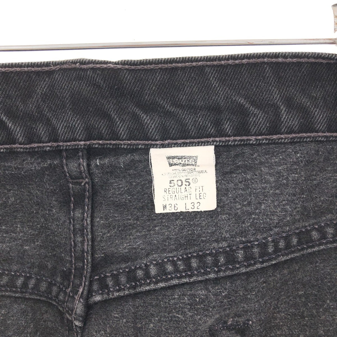 90'S Levi's 505 REGULAR FIT STRAIGHT LEG black jeans tapered denim pants men's w37 /taa000969