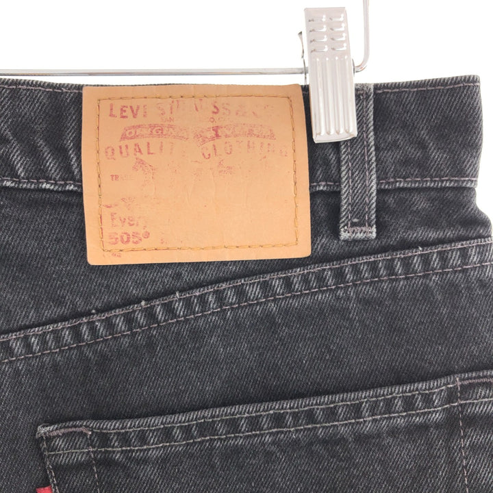 90'S Levi's 505 REGULAR FIT STRAIGHT LEG black jeans tapered denim pants men's w37 /taa000969