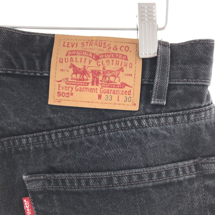 90'S Levi's 505 REGULAR FIT STRAIGHT LEG black jeans tapered denim pants men's w32 /taa000981