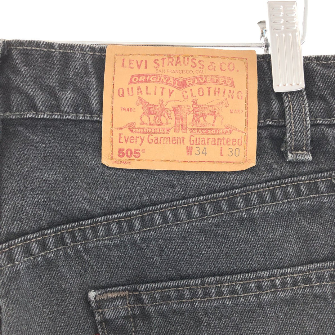 90'S Levi's 505 REGULAR FIT STRAIGHT LEG Black Jeans Tapered Denim Pants Made in Canada Men's w34 /taa000983