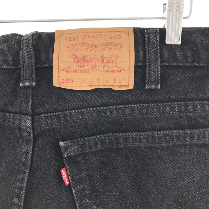 90'S Levi's 550 Relaxed Fit Tapered Leg Black Jeans Tapered Denim Pants Made in Canada Men's w35 /taa000986