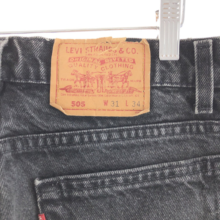 90'S Levi's 505 Black Jeans Tapered Denim Pants Made in USA Men's W30 Vintage /taa001201