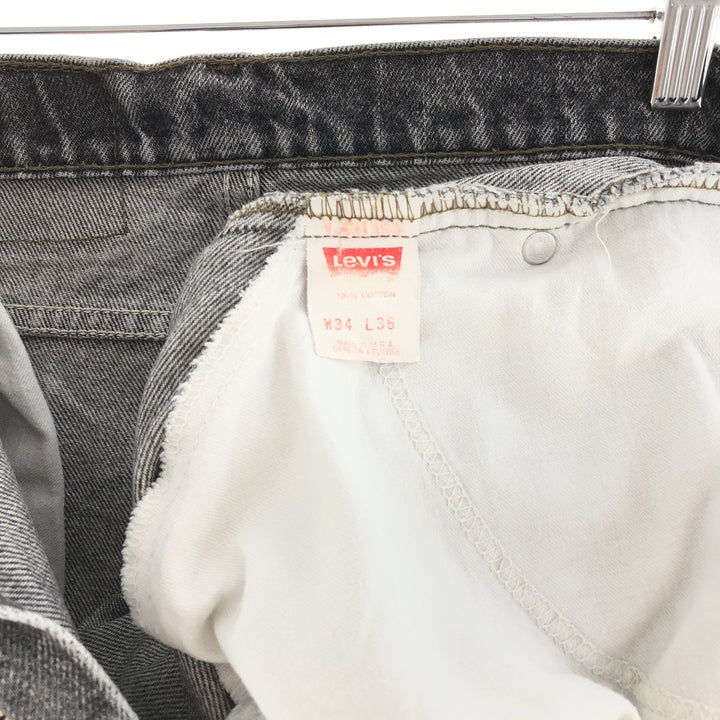 90'S Levi's 505-0259 Black Denim Tapered Denim Pants Made in USA Men's W34 Vintage /taa001215