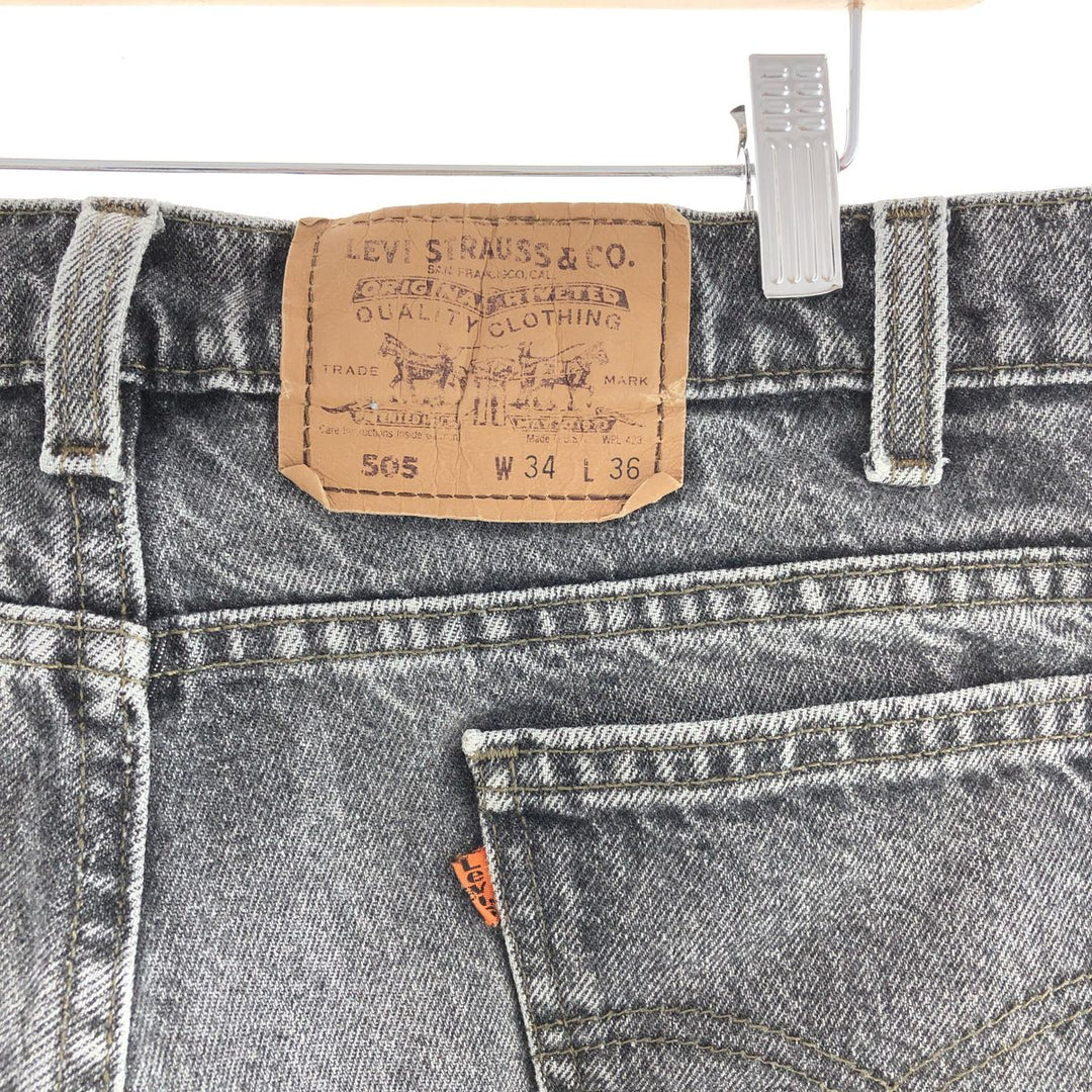 90'S Levi's 505-0259 Black Denim Tapered Denim Pants Made in USA Men's W34 Vintage /taa001215