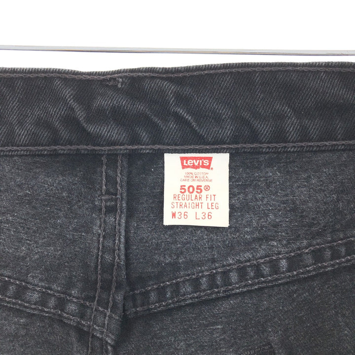 90'S Levi's 505 REGULAR FIT STRAIGHT LEG black jeans tapered denim pants made in USA men's w35 vintage /taa001317