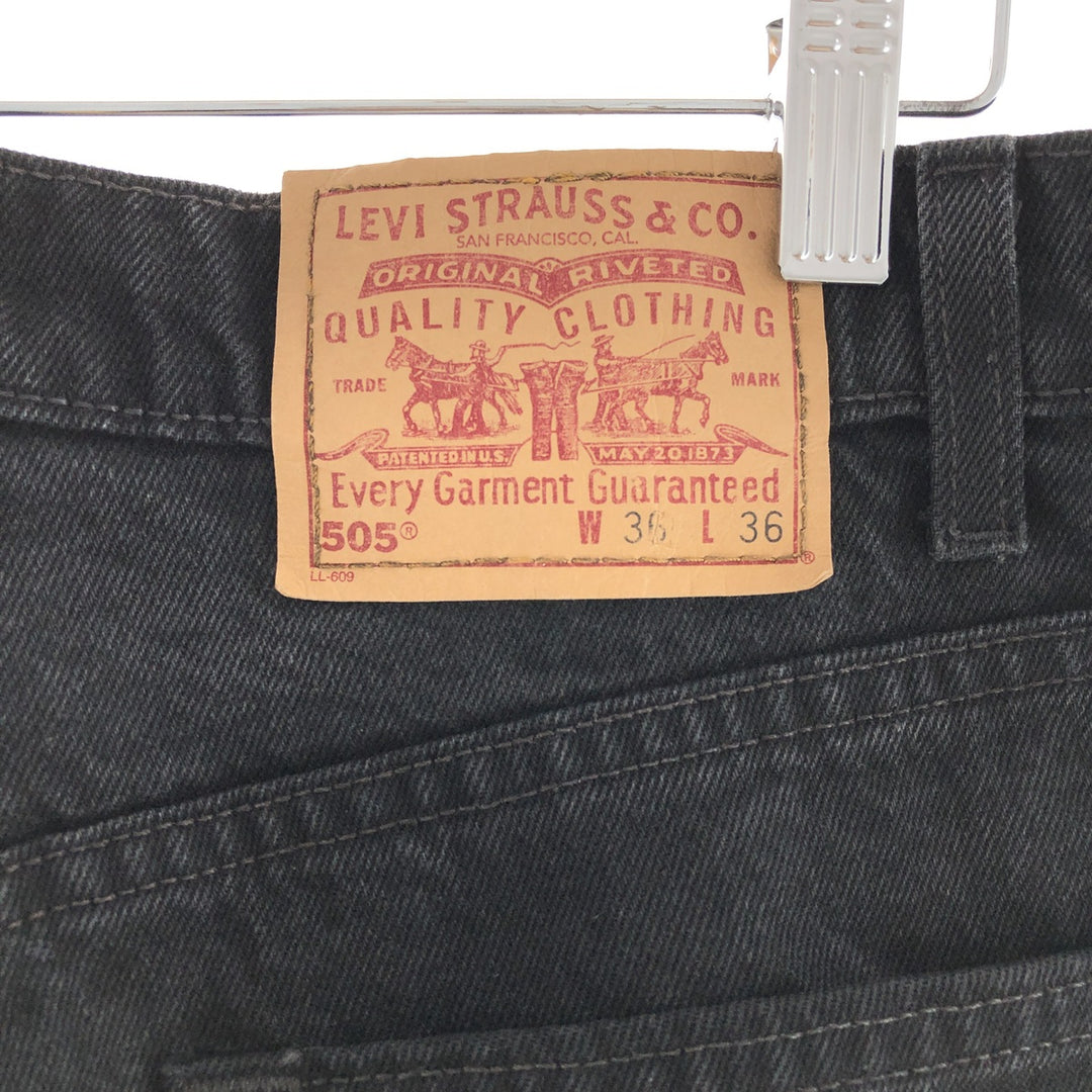 90'S Levi's 505 REGULAR FIT STRAIGHT LEG black jeans tapered denim pants made in USA men's w35 vintage /taa001317