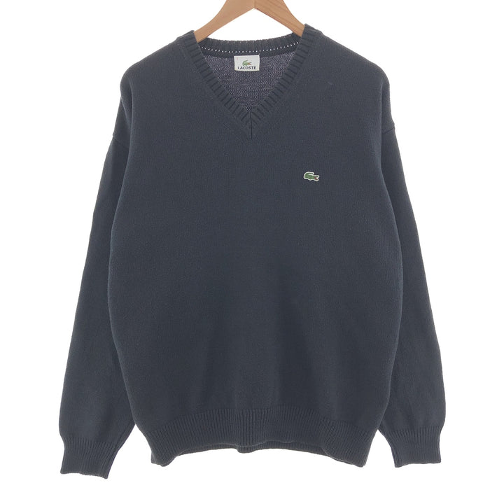 Lacoste V-neck cotton knit sweater, men's XL /taa001485