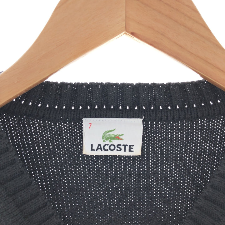 Lacoste V-neck cotton knit sweater, men's XL /taa001485