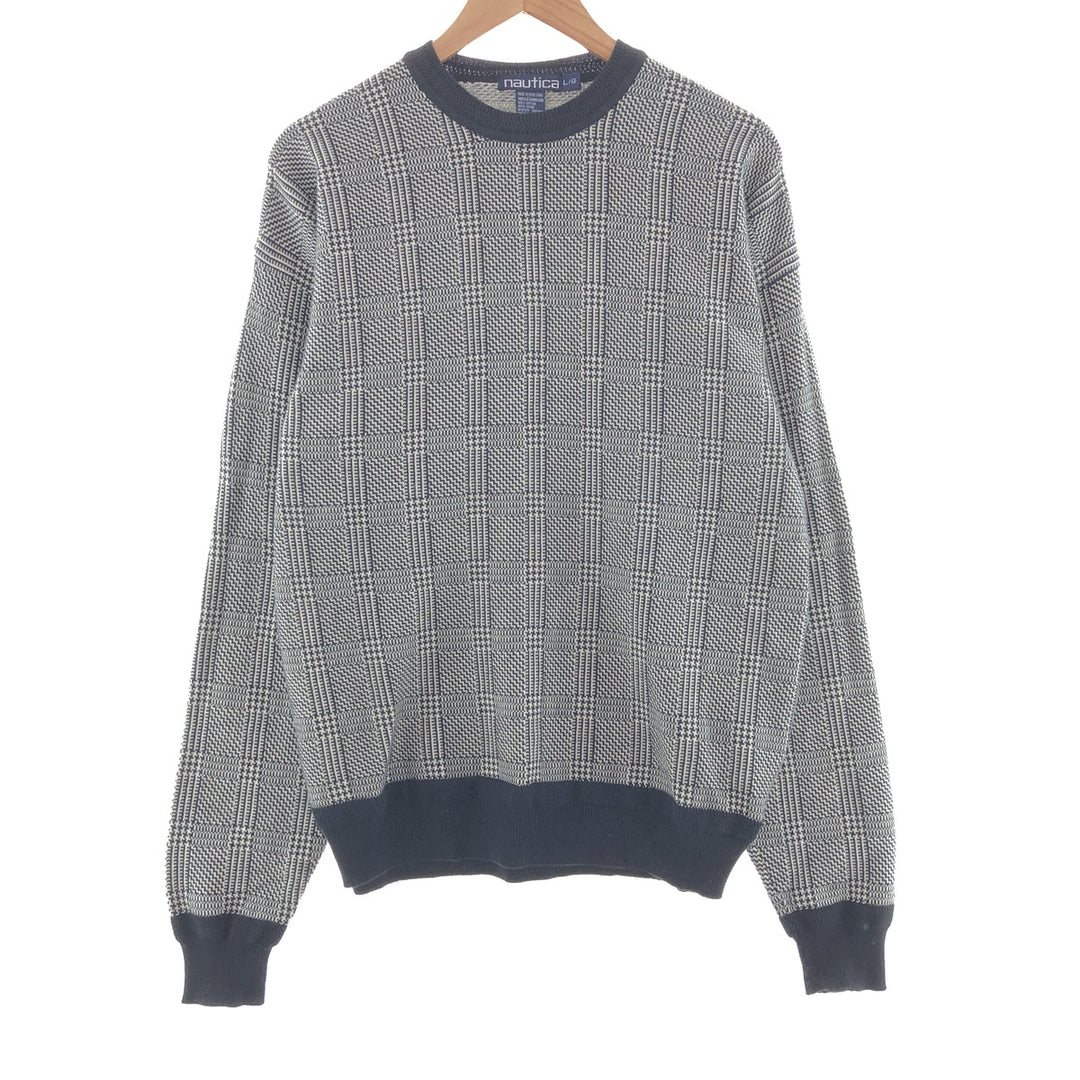NAUTICA All-over Print Cotton Knit Sweater Men's L /taa001509