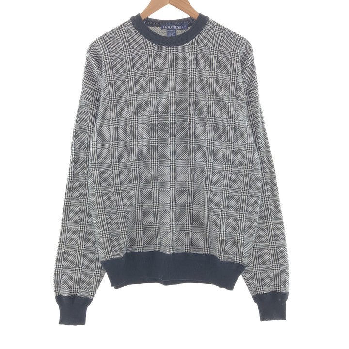 NAUTICA All-over Print Cotton Knit Sweater Men's L /taa001509