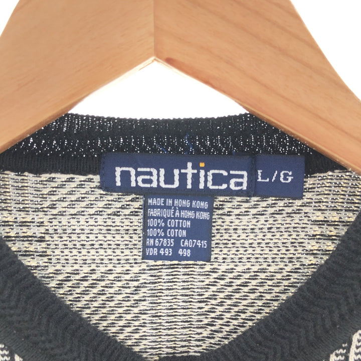NAUTICA All-over Print Cotton Knit Sweater Men's L /taa001509