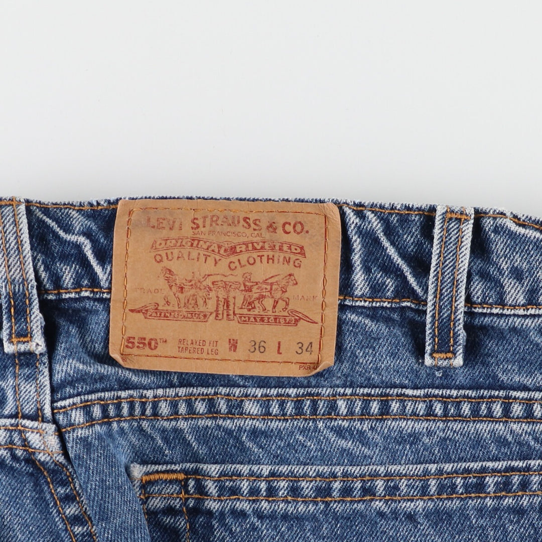 90'S Levi's 550 Relaxed Fit Tapered Leg Tapered Jeans Denim Pants Made in USA Men's W35 Vintage /taa001621