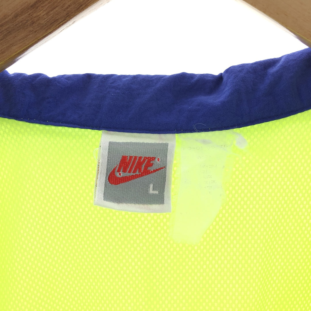 90'S Nike Silver Tag Half Zip Nylon Pullover Men's L Vintage /taa001826