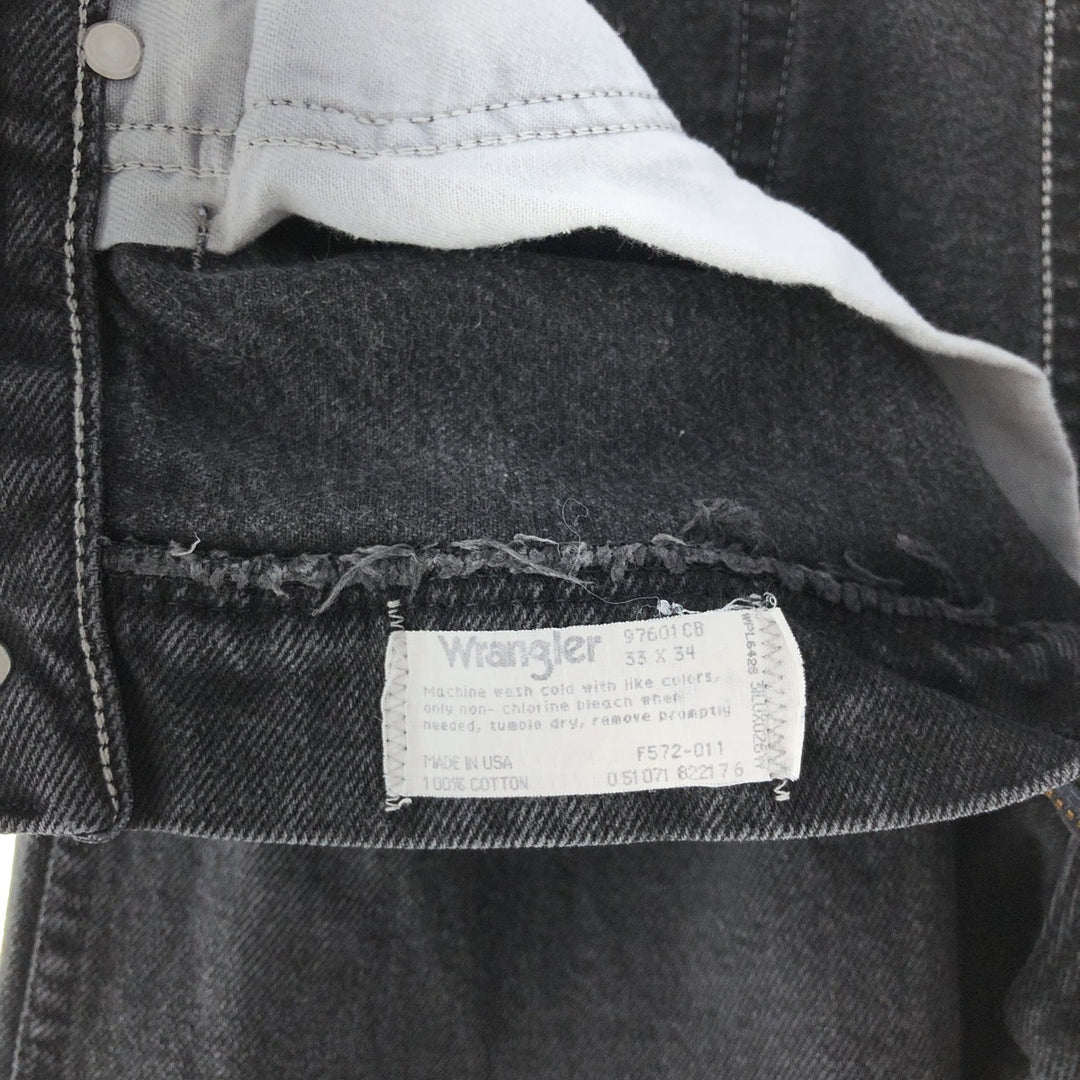 90'S Wrangler Black Denim Pants Made in USA Men's W33 Vintage /taa001985