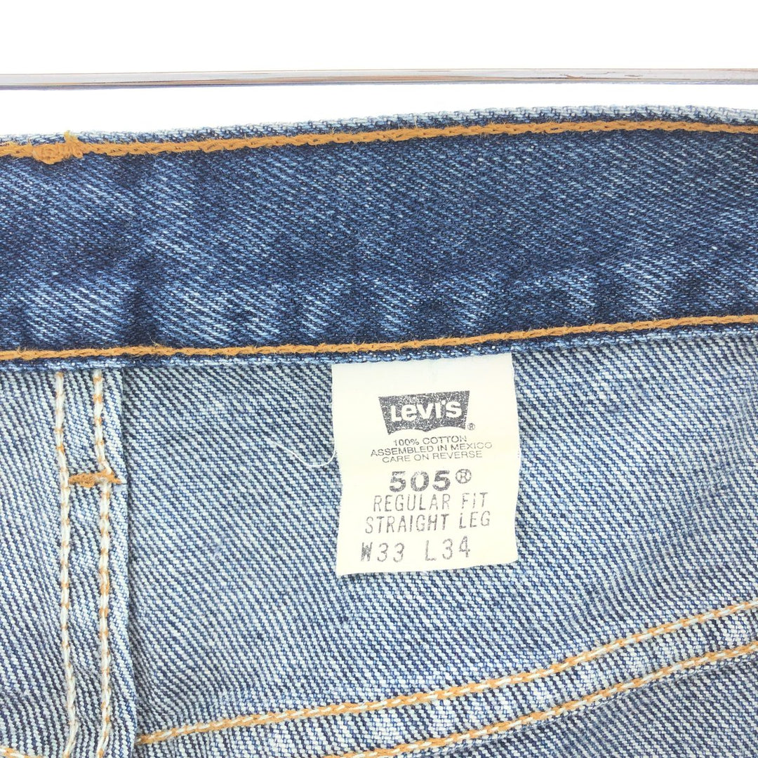 90'S Levi's 505 REGULAR FIT STRAIGHT LEG tapered jeans denim pants men's w33 vintage /taa002330