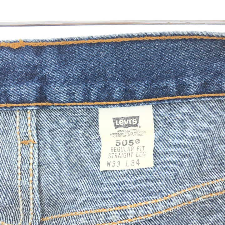 90'S Levi's 505 REGULAR FIT STRAIGHT LEG tapered jeans denim pants men's w33 vintage /taa002330