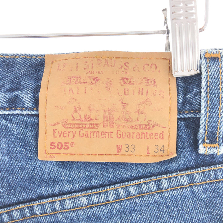 90'S Levi's 505 REGULAR FIT STRAIGHT LEG tapered jeans denim pants men's w33 vintage /taa002330