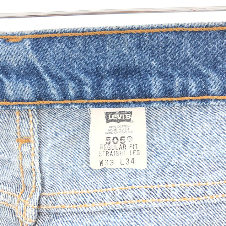 90'S Levi's 505 REGULAR FIT STRAIGHT LEG tapered jeans denim pants made in USA men's w33 vintage /taa002335