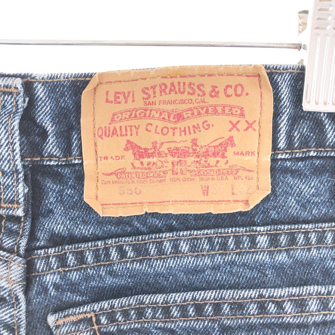 90'S Levi's 550 Chemical Wash Tapered Jeans Denim Pants Made in USA Men's W29 Vintage /taa002358