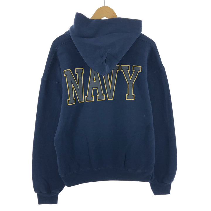 SOFFE USNAVY double-sided print sweatshirt pullover hoodie made in USA men's L /taa002378