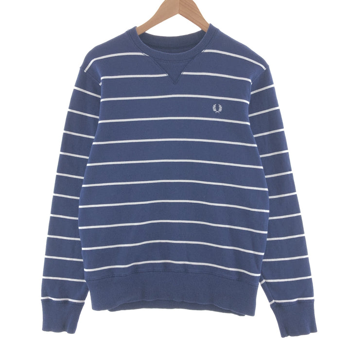 FRED PERRY Border Pattern One Point Logo Sweatshirt Trainer Men's M /taa002514