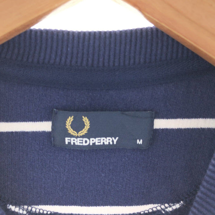 FRED PERRY Border Pattern One Point Logo Sweatshirt Trainer Men's M /taa002514