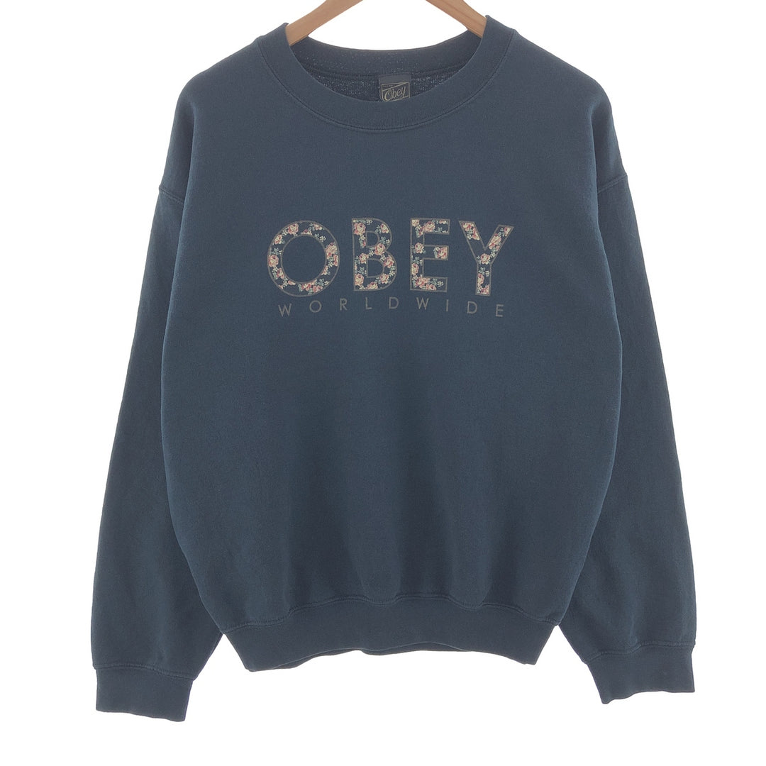 Obey Printed Sweatshirt Trainer Men's M /taa002582