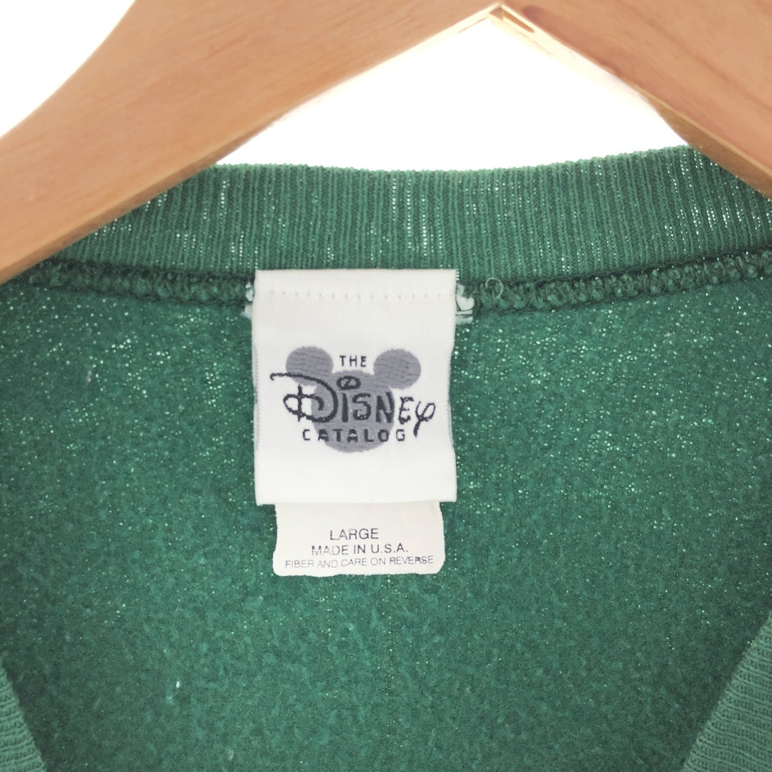 DISNEY CATALOG Christmas Pattern Character Sweatshirt Trainer Made in USA Men's L /taa002609