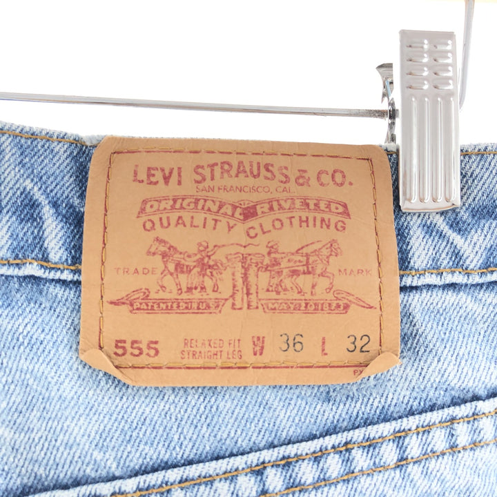 90'S Levi's 555 Relaxed Fit Straight Leg Denim Pants Made in USA Men's W36 Vintage /taa002745