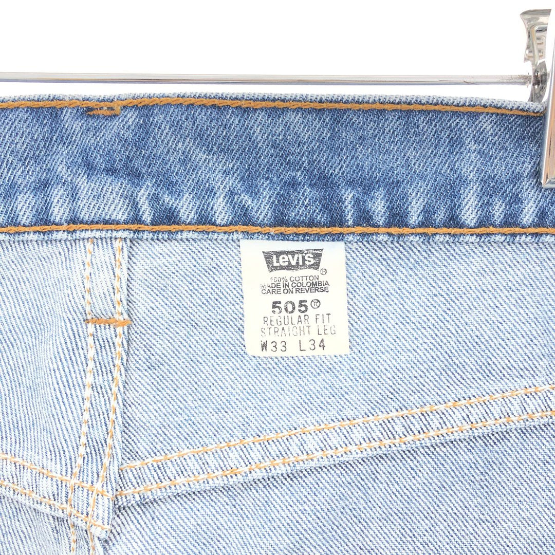 90'S Levi's 505 REGULAR FIT STRAIGHT LEG tapered denim pants men's w33 vintage /taa002756