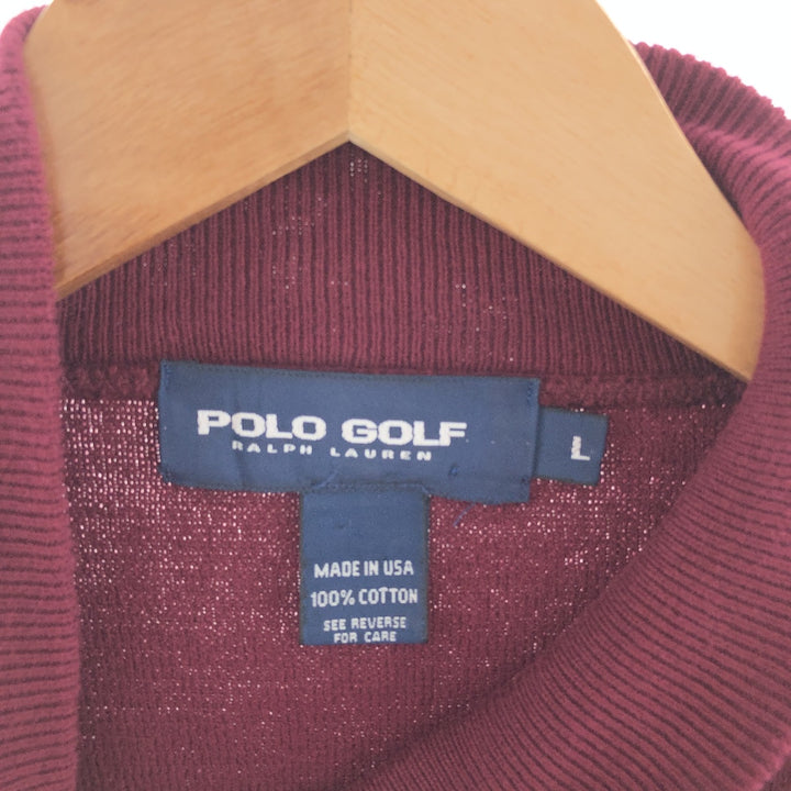 90'S Ralph Lauren POLO GOLF Polo Golf High Neck One Point Logo Sweatshirt Trainer Made in USA Men's L /taa002956