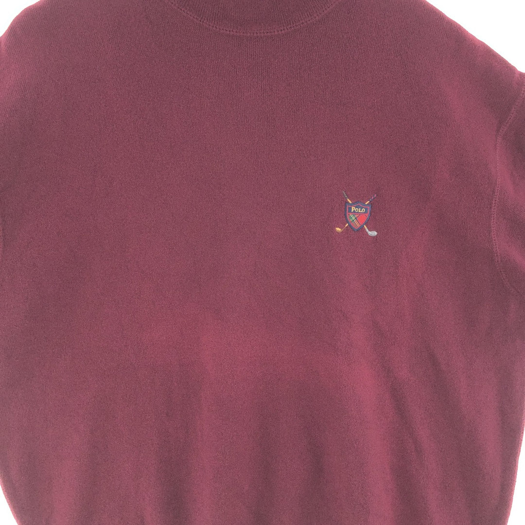 90'S Ralph Lauren POLO GOLF Polo Golf High Neck One Point Logo Sweatshirt Trainer Made in USA Men's L /taa002956