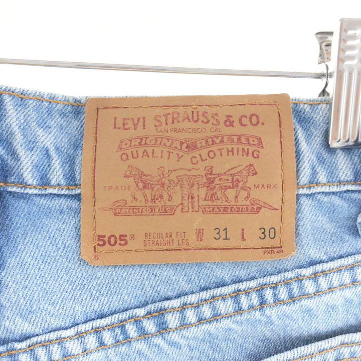 90'S Levi's 505 REGULAR FIT STRAIGHT LEG tapered denim pants made in USA men's w31 vintage /taa003192