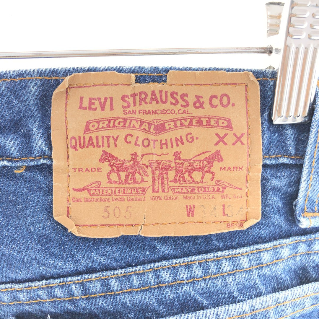 90'S Levi's 505 REGULAR FIT STRAIGHT LEG tapered denim pants made in USA men's w34 vintage /taa003296