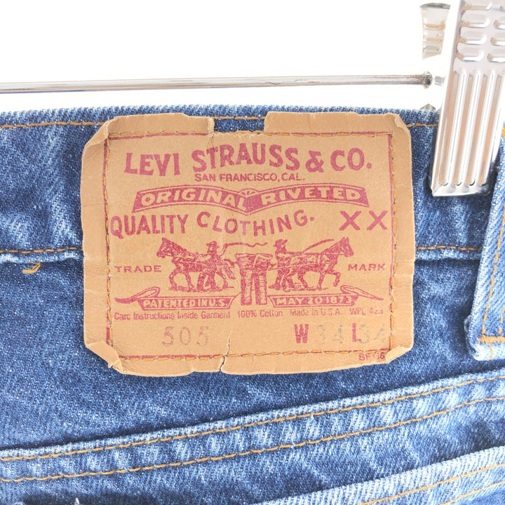 90'S Levi's 505 REGULAR FIT STRAIGHT LEG tapered denim pants made in USA men's w34 vintage /taa003296