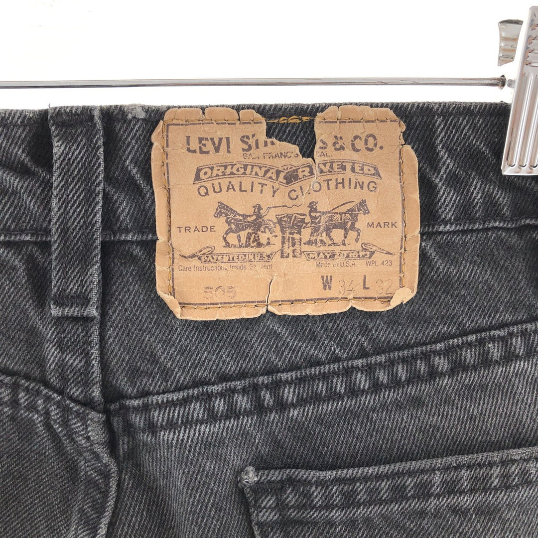 90'S Levi's 40505-4559 Black Denim Tapered Denim Pants Made in USA Men's W34 Vintage /taa003621