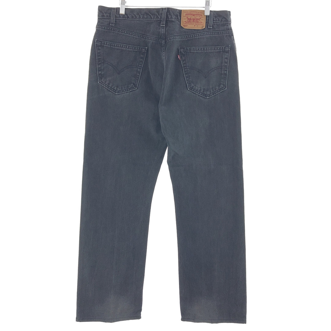 Levi's 505 REGULAR FIT STRAIGHT LEG black denim tapered denim pants men's w36 /taa003643