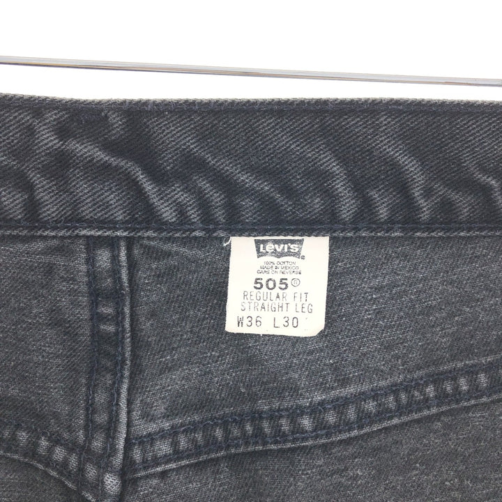 Levi's 505 REGULAR FIT STRAIGHT LEG black denim tapered denim pants men's w36 /taa003643