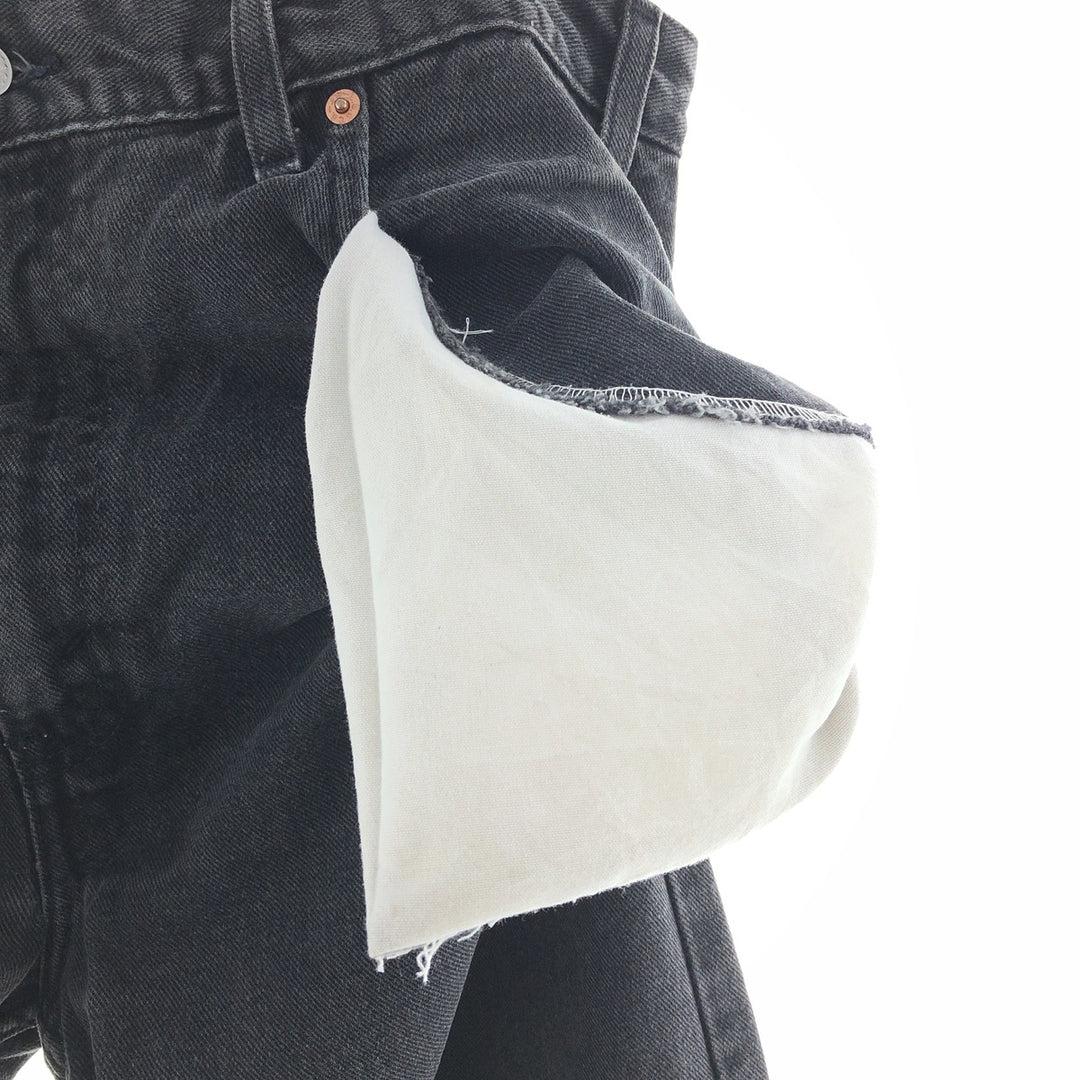 Levi's 505 REGULAR FIT STRAIGHT LEG black denim tapered denim pants men's w36 /taa003643