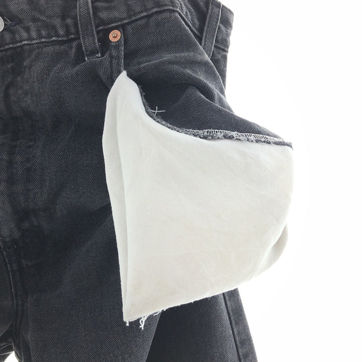 Levi's 505 REGULAR FIT STRAIGHT LEG black denim tapered denim pants men's w36 /taa003643